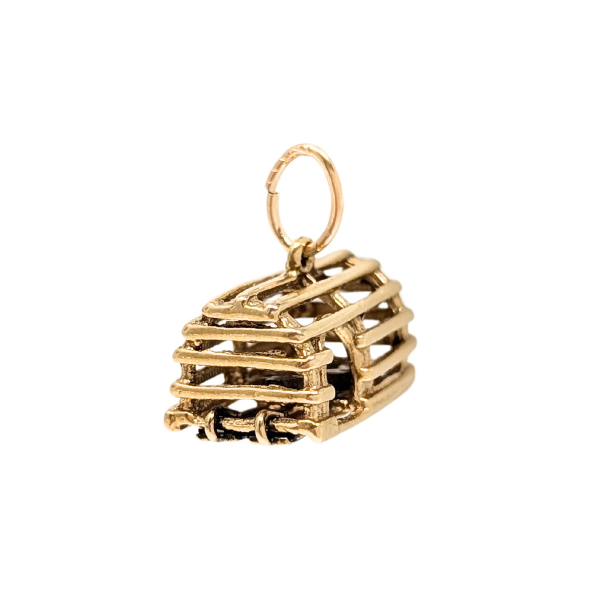 14K Gold Lobster Trap Charm