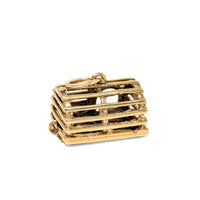 14K Gold Lobster Trap Charm