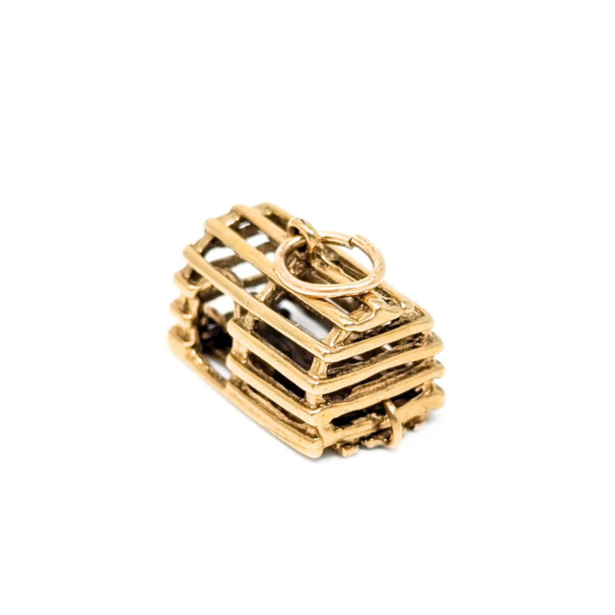 14K Gold Lobster Trap Charm