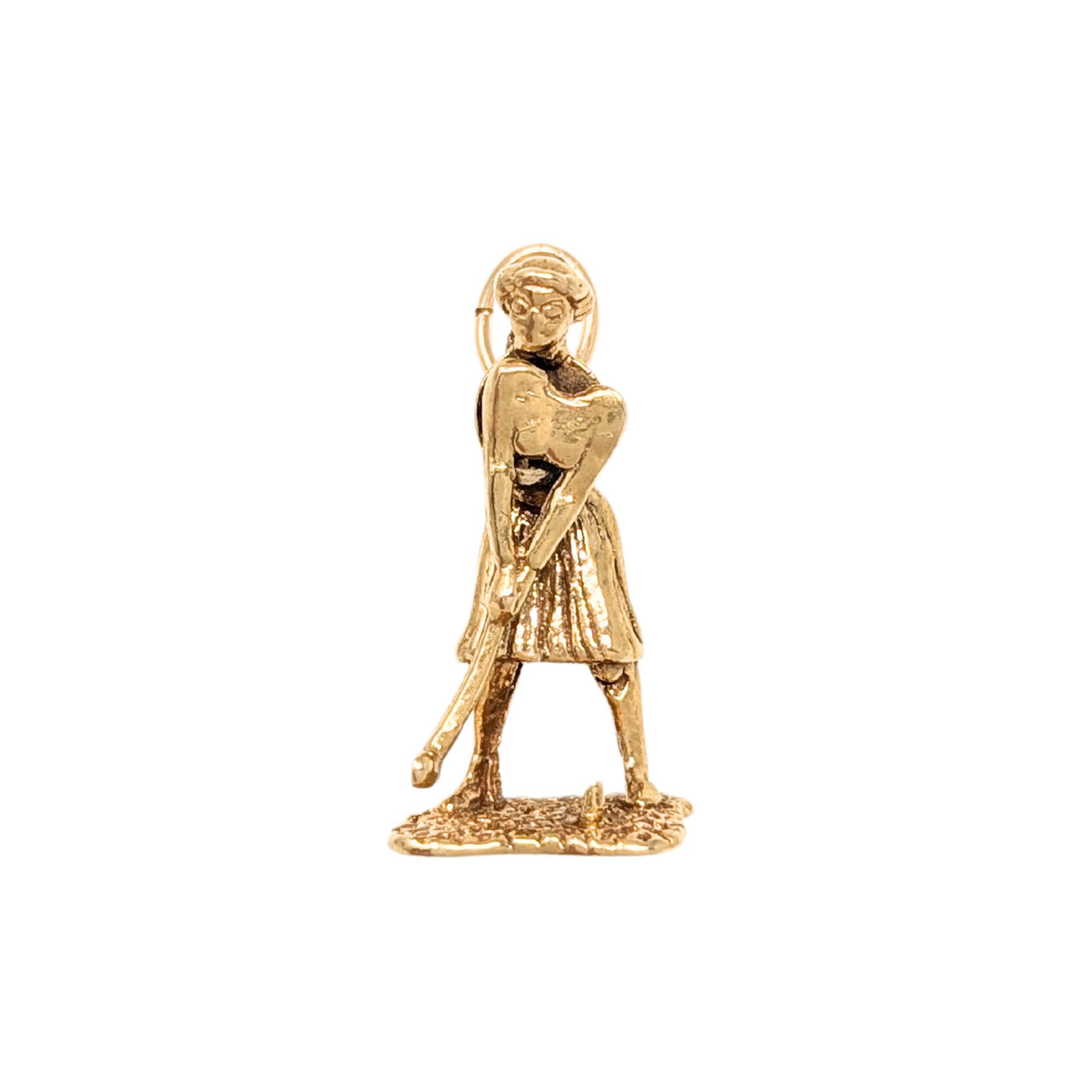 14K Gold Female Golfer Charm