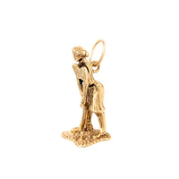 14K Gold Female Golfer Charm