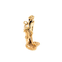 14K Gold Female Golfer Charm