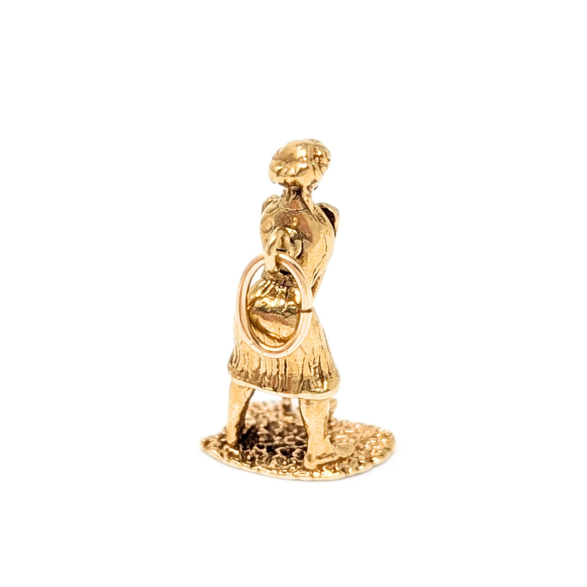 14K Gold Female Golfer Charm