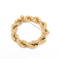 Tiffany & Co Vintage 14K Gold Solid Rope Wreath Brooch