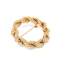 Tiffany & Co Vintage 14K Gold Solid Rope Wreath Brooch