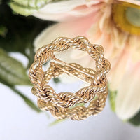 Tiffany & Co Vintage 14K Gold Solid Rope Wreath Brooch