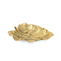 Vintage Virginia Metalcrafters Solid Brass Rhubarb Leaf Dish