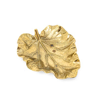 Vintage Virginia Metalcrafters Solid Brass Rhubarb Leaf Dish