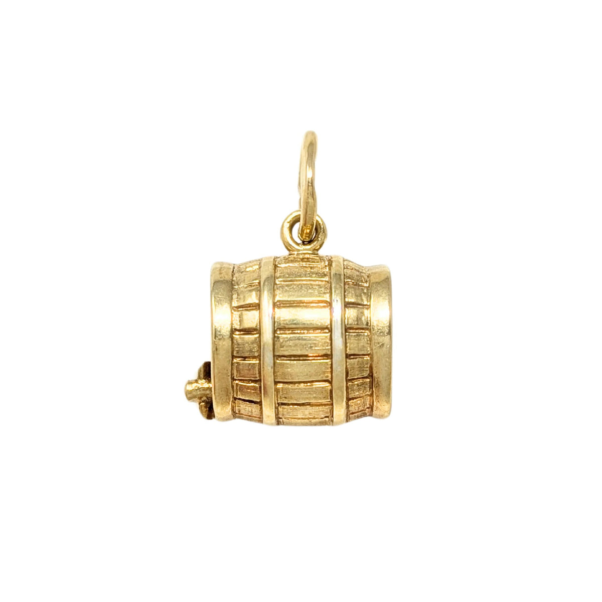 14K Gold Bourbon Barrel Charm