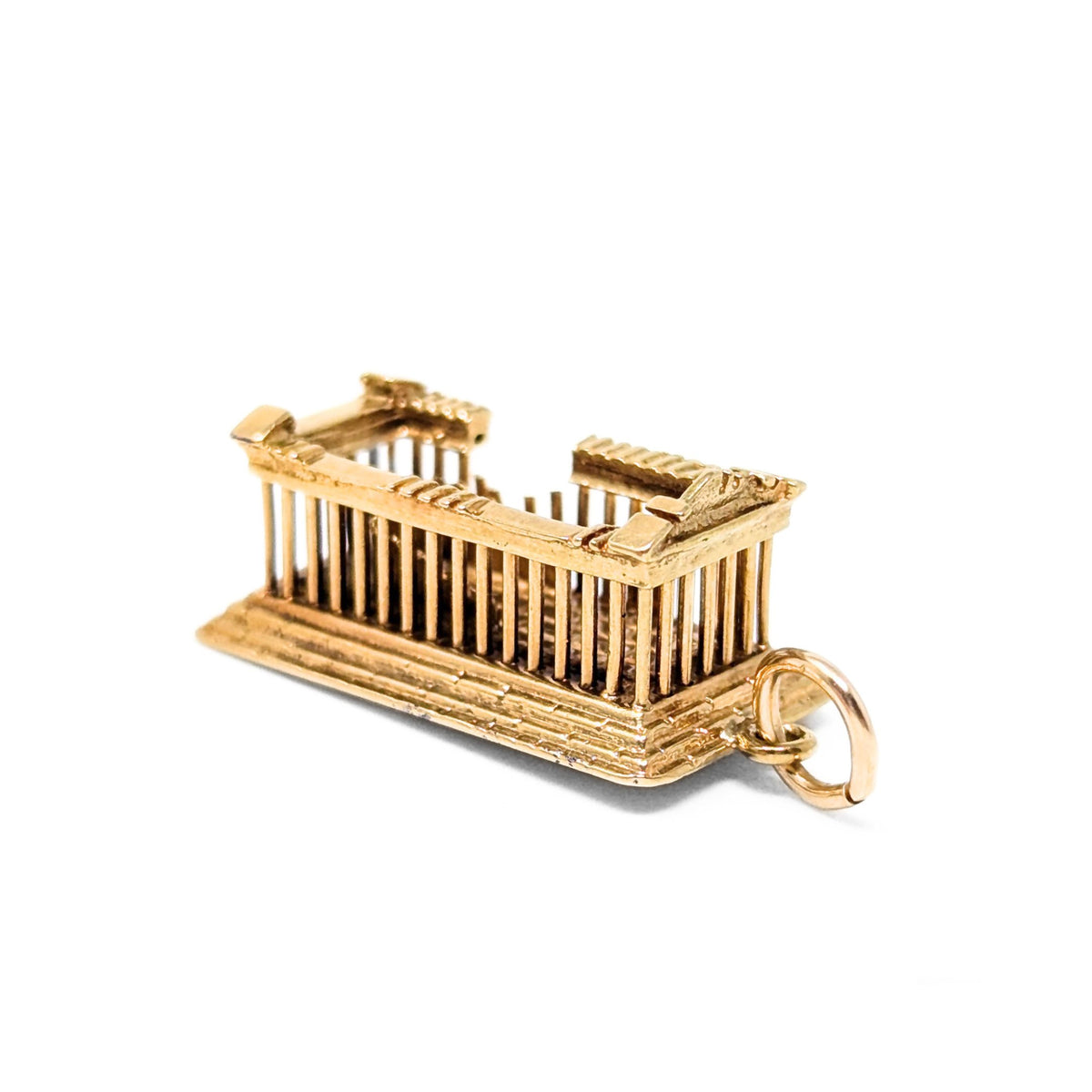 18K Gold Green Parthenon Charm