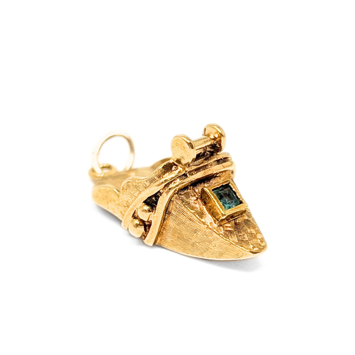 18K Gold & Emerald Bull Fighters Boot Charm