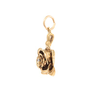 14K Gold & Diamond Rose Charm