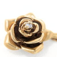 14K Gold & Diamond Rose Charm