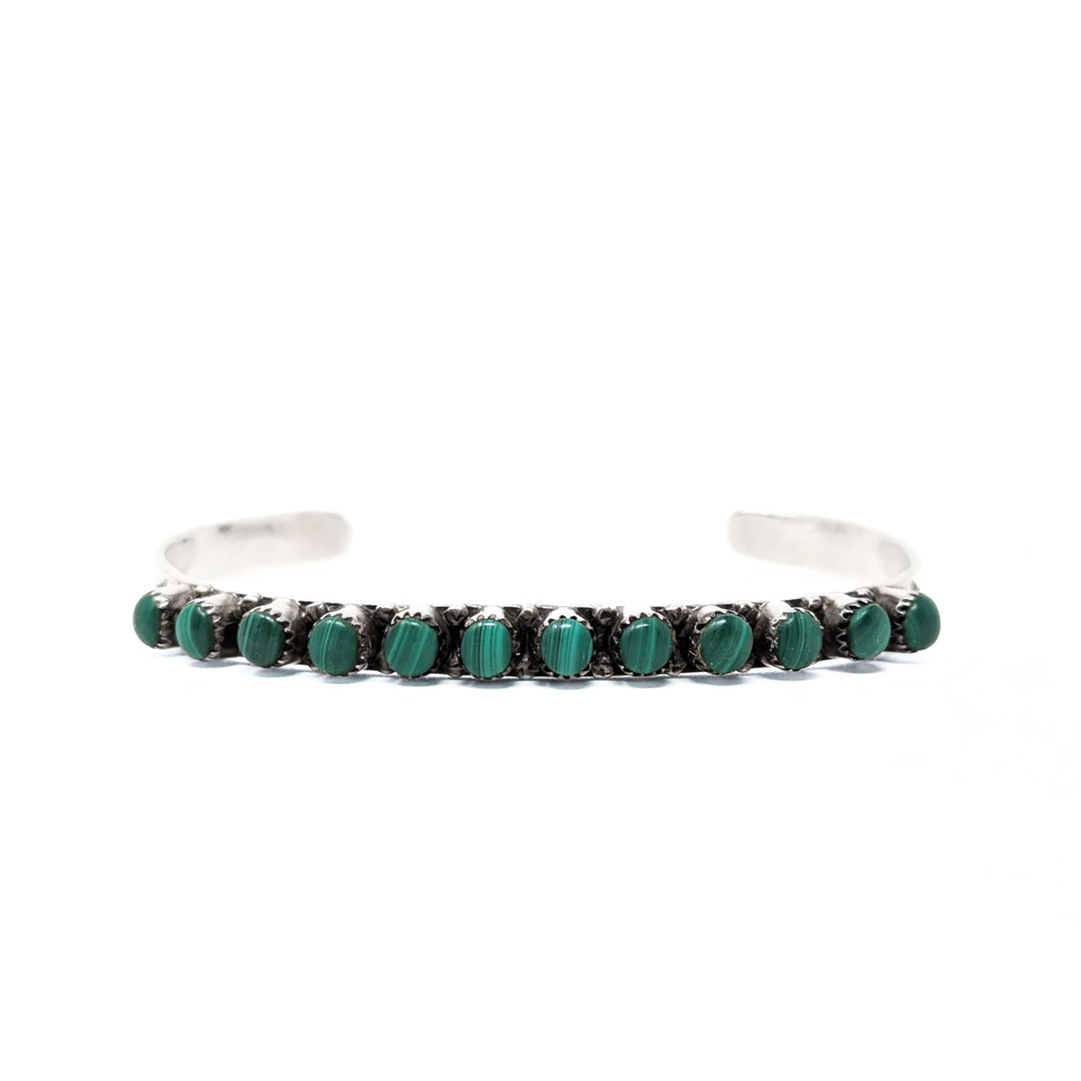 P. D. Coonsis Sterling Silver & Malachite Cuff Bracelet