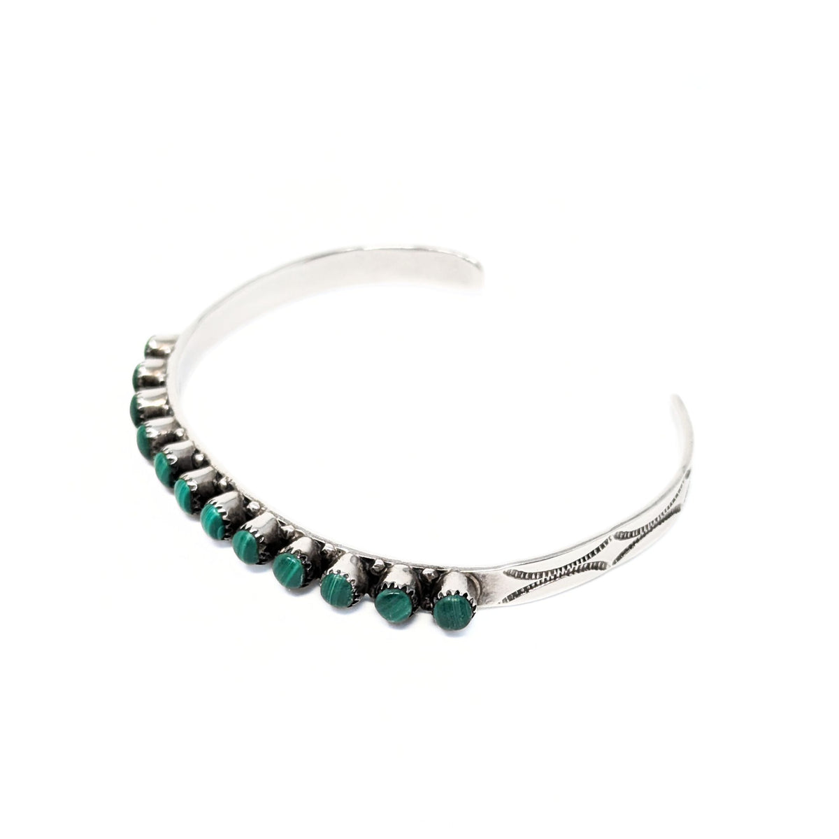 P. D. Coonsis Sterling Silver & Malachite Cuff Bracelet