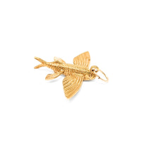 18K Gold Flying Fish Charm