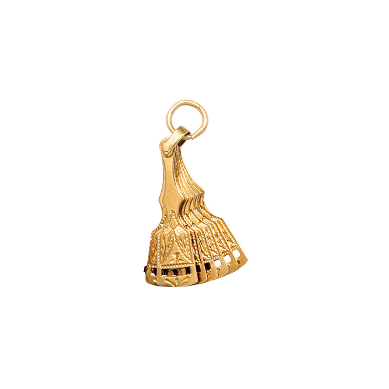 18K Gold Fan Charm/Pendant