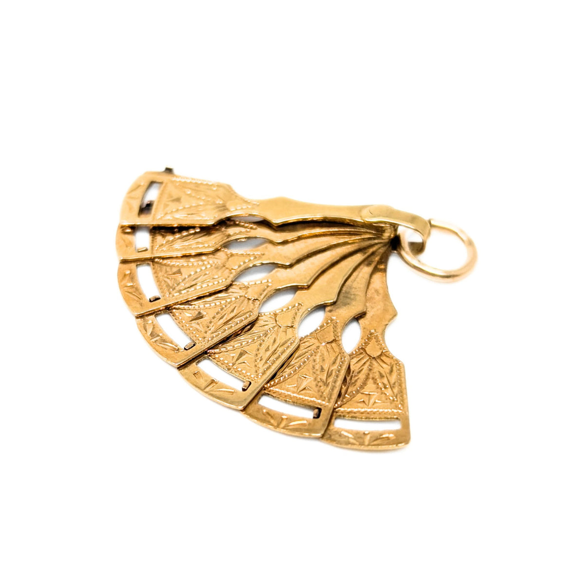 18K Gold Fan Charm/Pendant