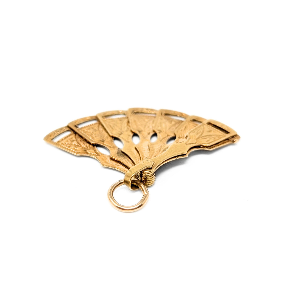 18K Gold Fan Charm/Pendant