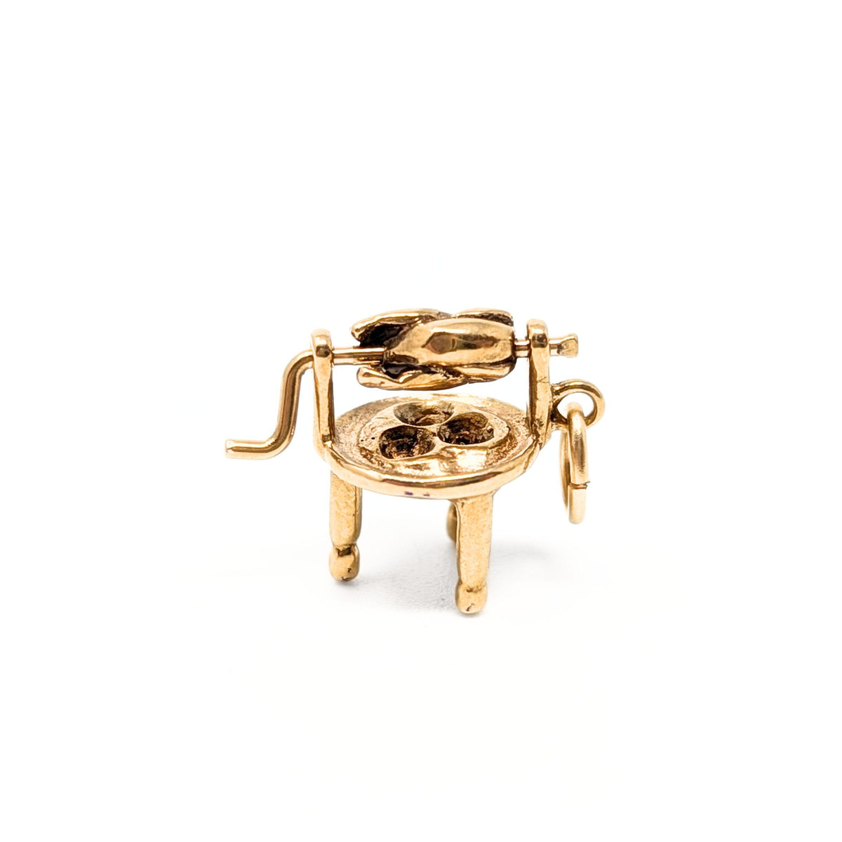 14K Gold Rotisserie Grill Charm (Rotates)