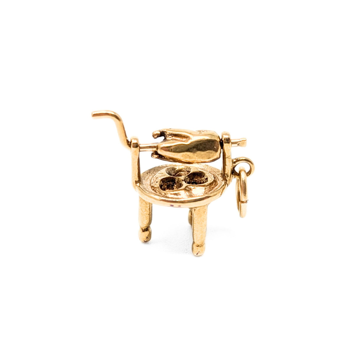 14K Gold Rotisserie Grill Charm (Rotates)