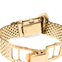 Vintage 14K Gold & Diamond Buckle Weave Hidden Watch Bracelet