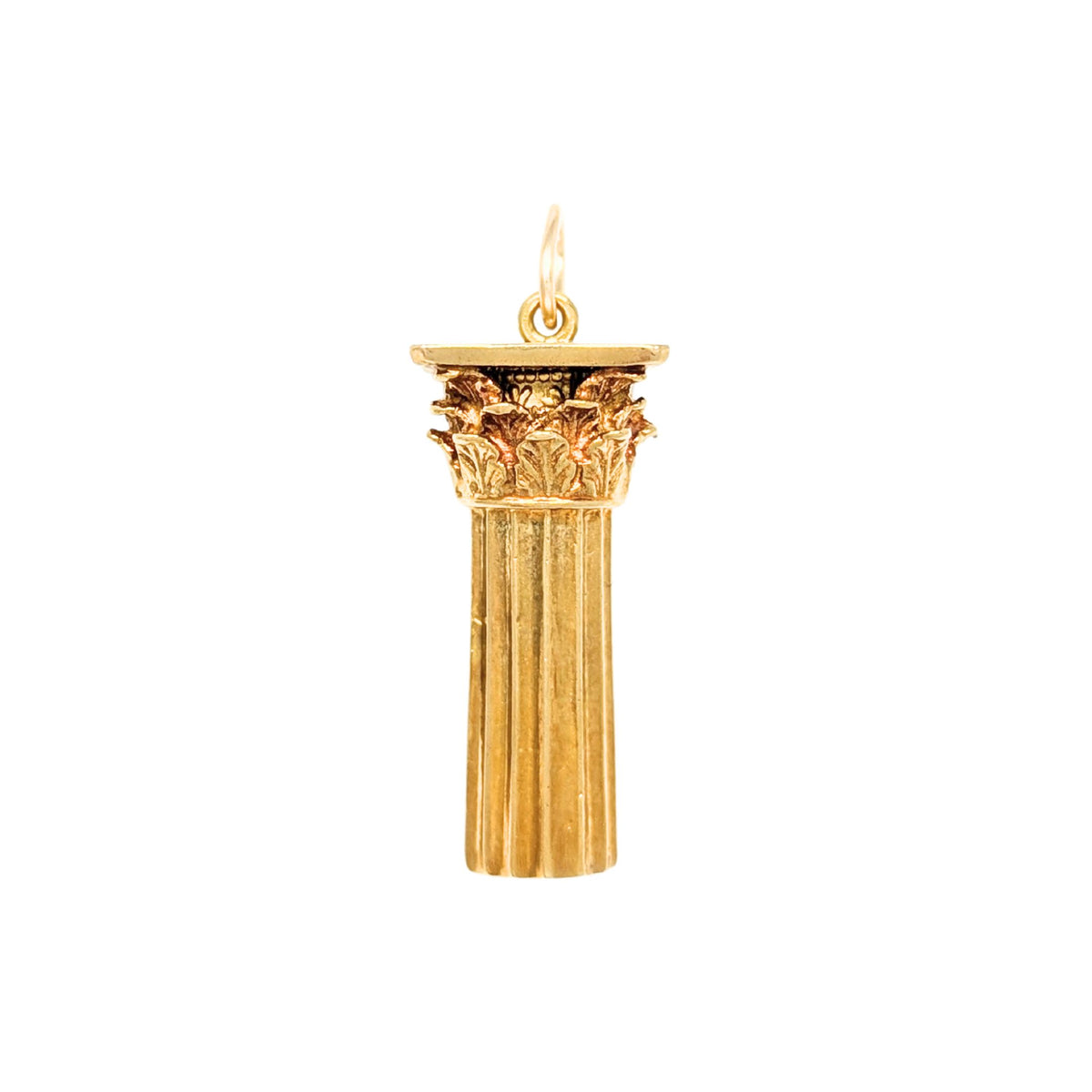 18K Gold Greek Corinthian Column Charm