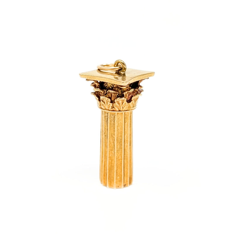 18K Gold Greek Corinthian Column Charm