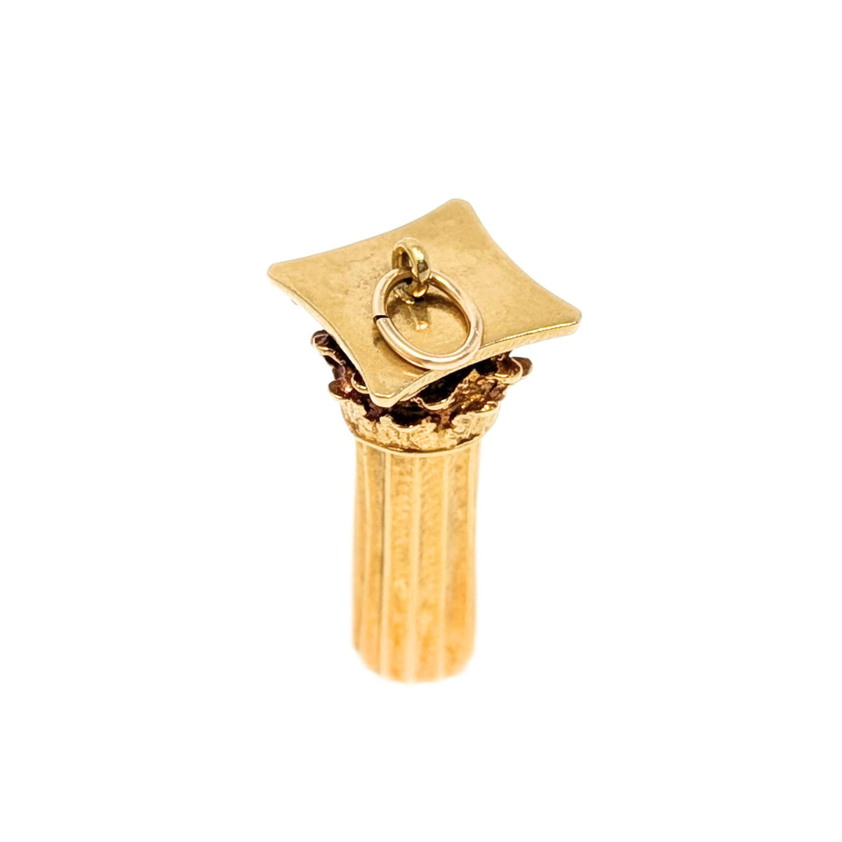 18K Gold Greek Corinthian Column Charm