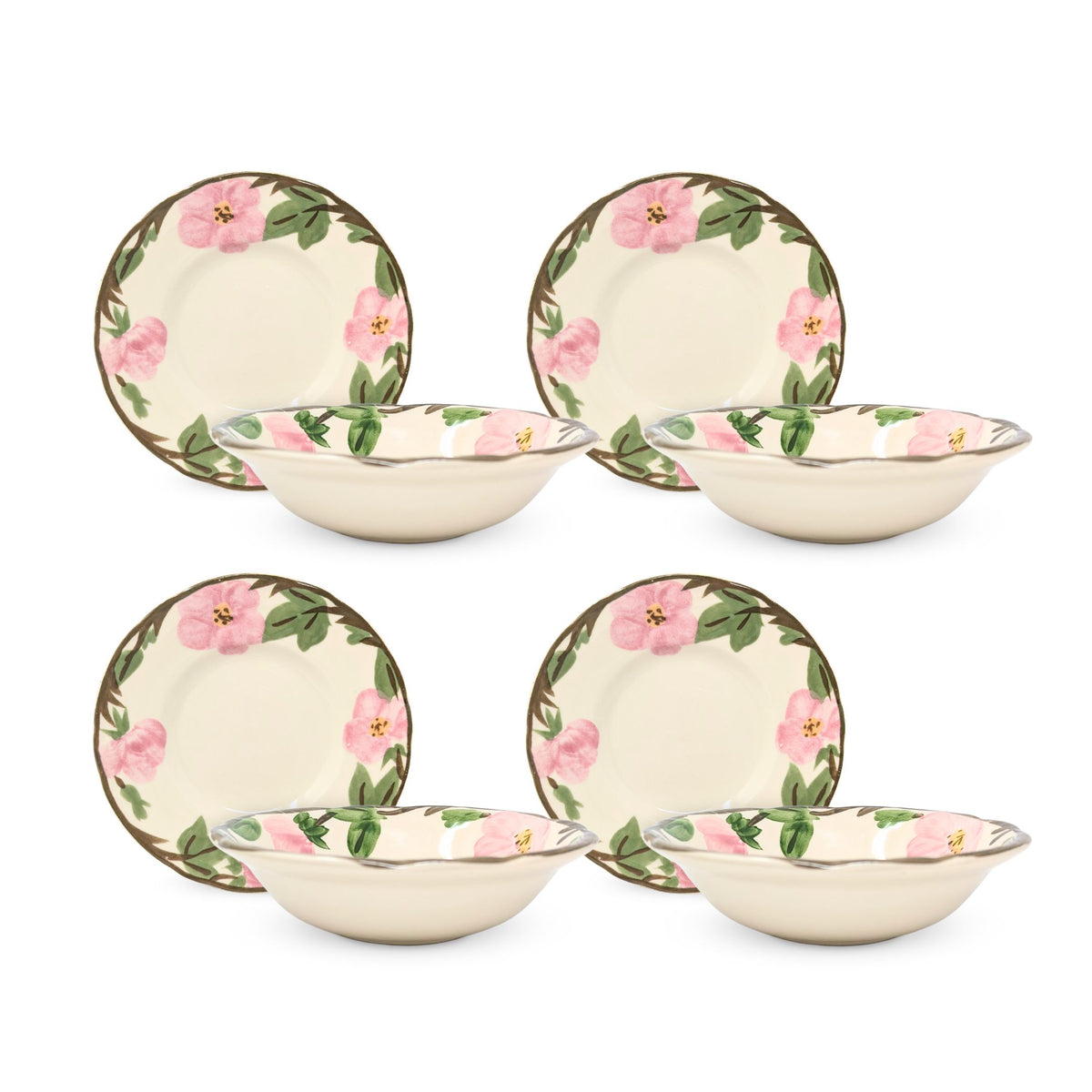 Franciscan "Desert Rose" (4) Bread Plates & (4) Cereal Bowls