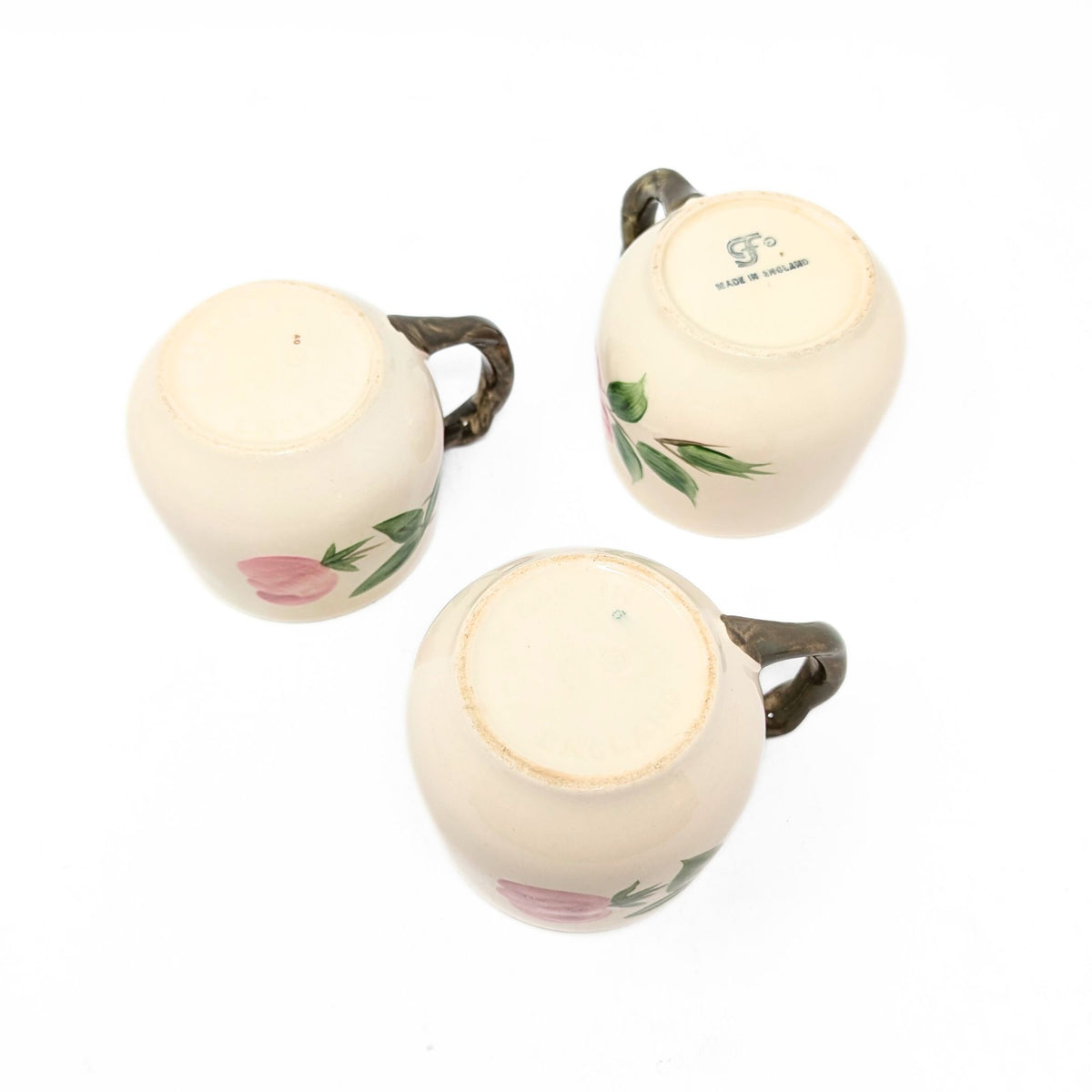 Franciscan "Desert Rose" (3) Small Mugs & (3) Dessert/Sauce Bowls