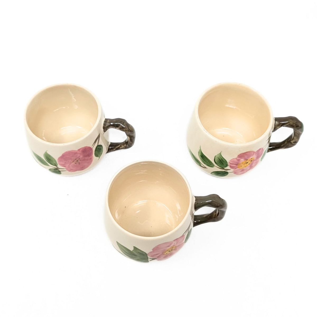 Franciscan "Desert Rose" (3) Small Mugs & (3) Dessert/Sauce Bowls