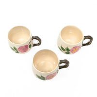 Franciscan "Desert Rose" (3) Small Mugs & (3) Dessert/Sauce Bowls