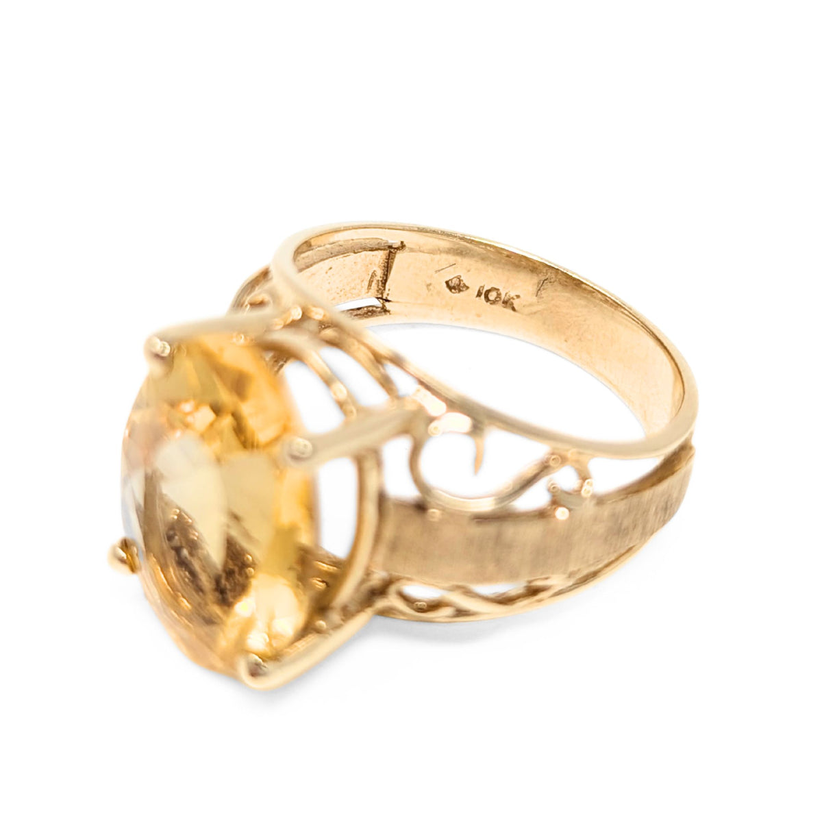 10K Gold Citrine Ring - Size 6