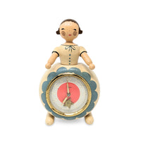 Vintage Sheffield Wooden Folk Art Wind-Up Clock