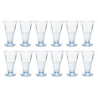 Fostoria "Baroque" Azure Blue 5 1/2" Footed Tumblers (12)