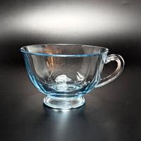 Fostoria "Fairfax" Azure Blue Set of 6 Footed Cups & Saucers