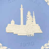 Wedgwood Blue Jasperware 1970 & 1971 London Landmark Christmas Plates (2)