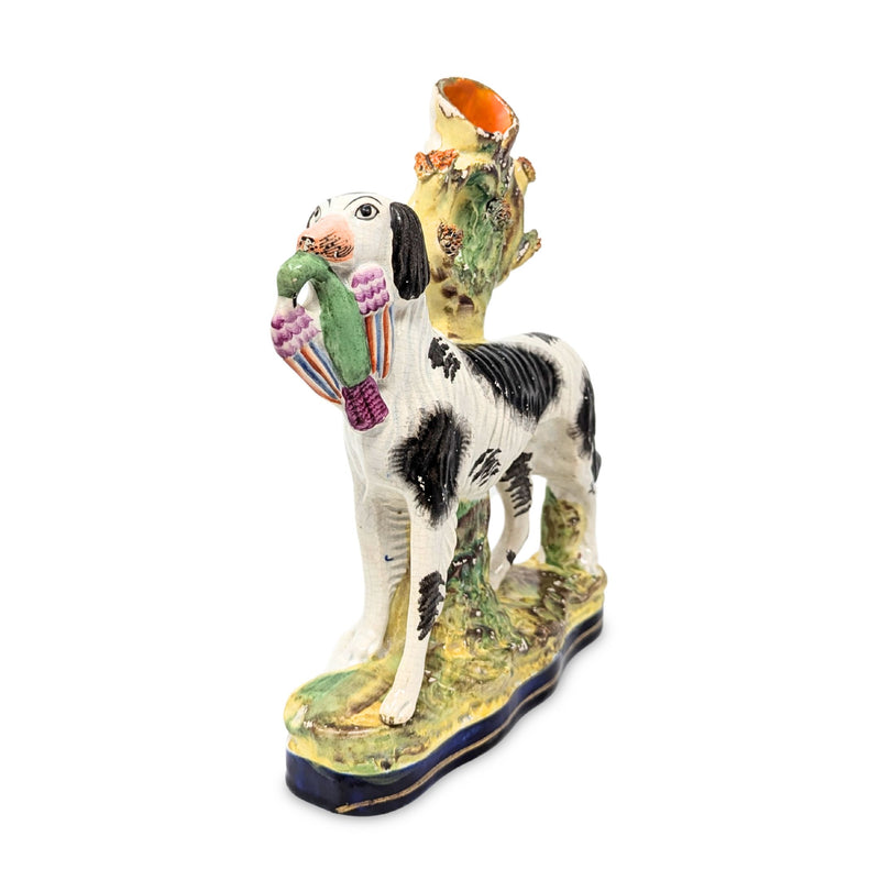 Staffordshire Style Bird Dog Spill Vase