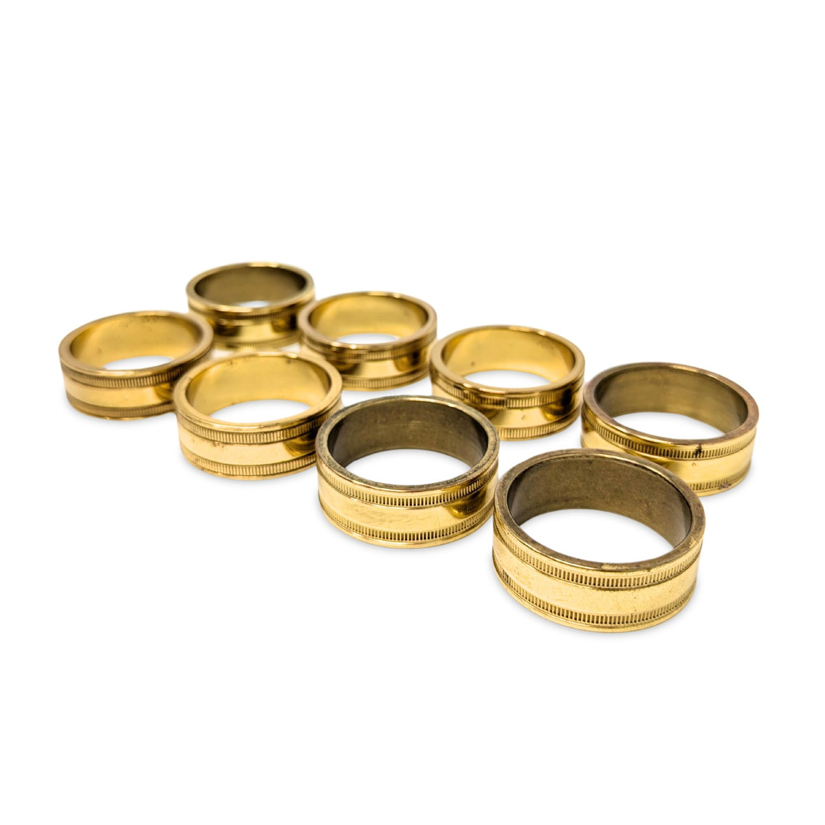 Virginia Metalcrafters Solid Brass Napkin Rings (8)