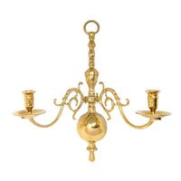 Colonial Style Cast Brass 2-Arm Candle Sconce