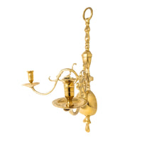 Colonial Style Cast Brass 2-Arm Candle Sconce