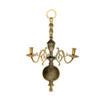 Colonial Style Cast Brass 2-Arm Candle Sconce