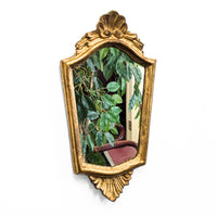 Vintage Italian Hollywood Regency Style 15" Gilt Gold Mirror