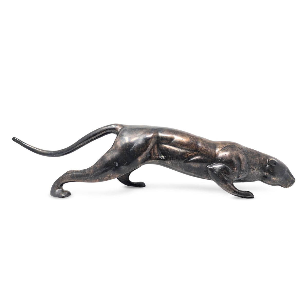 Art Deco Crouching Panther 27" Bronze Sculpture