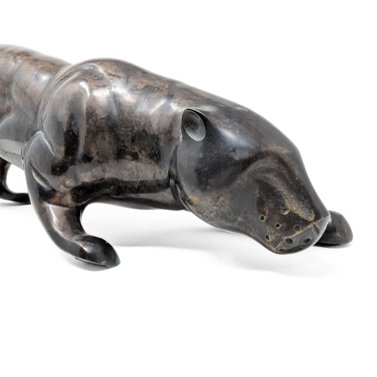 Art Deco Crouching Panther 27" Bronze Sculpture