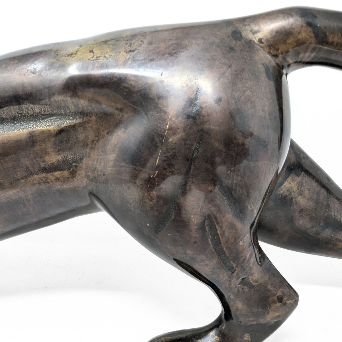 Art Deco Crouching Panther 27" Bronze Sculpture