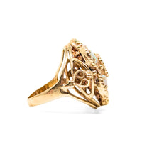Vintage 14K Gold 7-Opal Cocktail Ring - Size 7 1/4