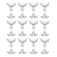 Set of 12 Vintage Fine Cut Crystal Champagne Glasses, "R" Monogram