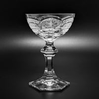 Set of 12 Vintage Fine Cut Crystal Champagne Glasses, "R" Monogram